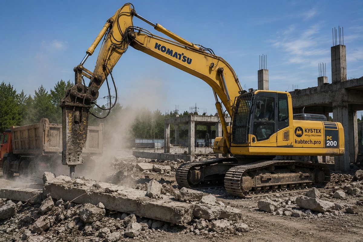 Гусеничный экскаватор Komatsu PC200 для больших объёмов